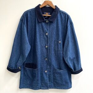 Route 66 Vintage 90s Workwear Denim Chore Coat Prison Barn Jean Jacket Large
